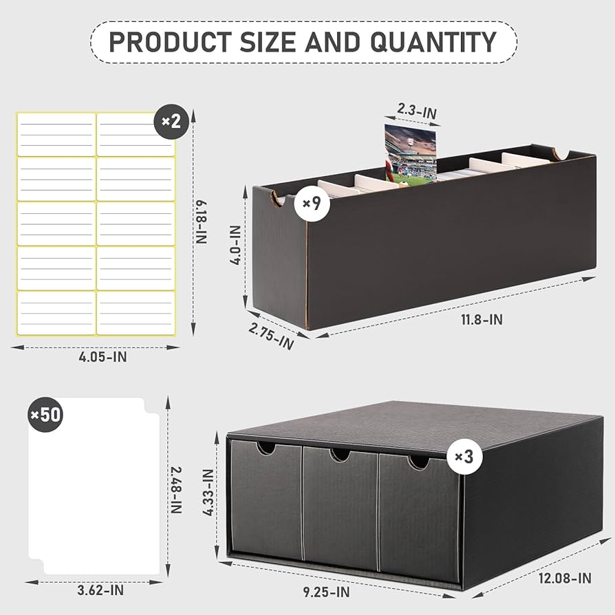 Amazon.com: Homthy Trading Cardboard Storage Box 9 Pack with
